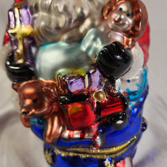 Hand Blown Mercury Glass SANTA CLAUSE Tea Light Candle Holder Handpainted 6" Vtg - Picture 3 of 15